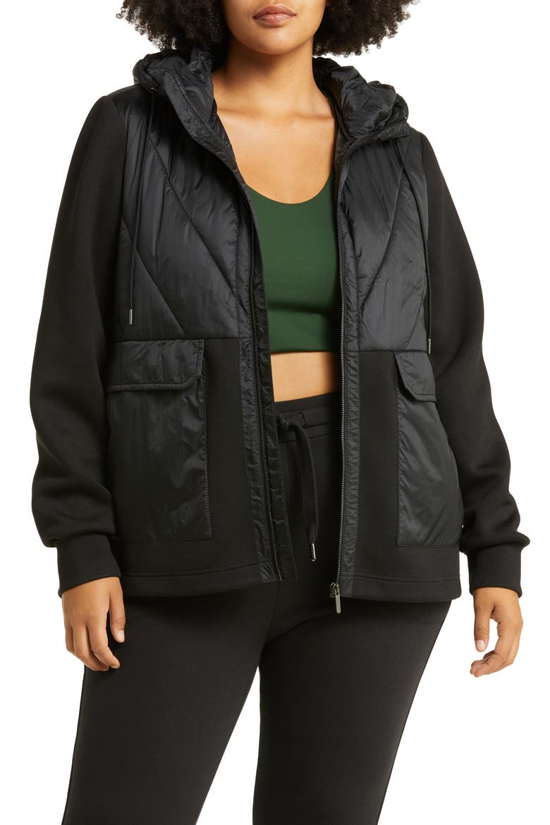 Hybrid Puffer Jacket, Main, color, BLACK