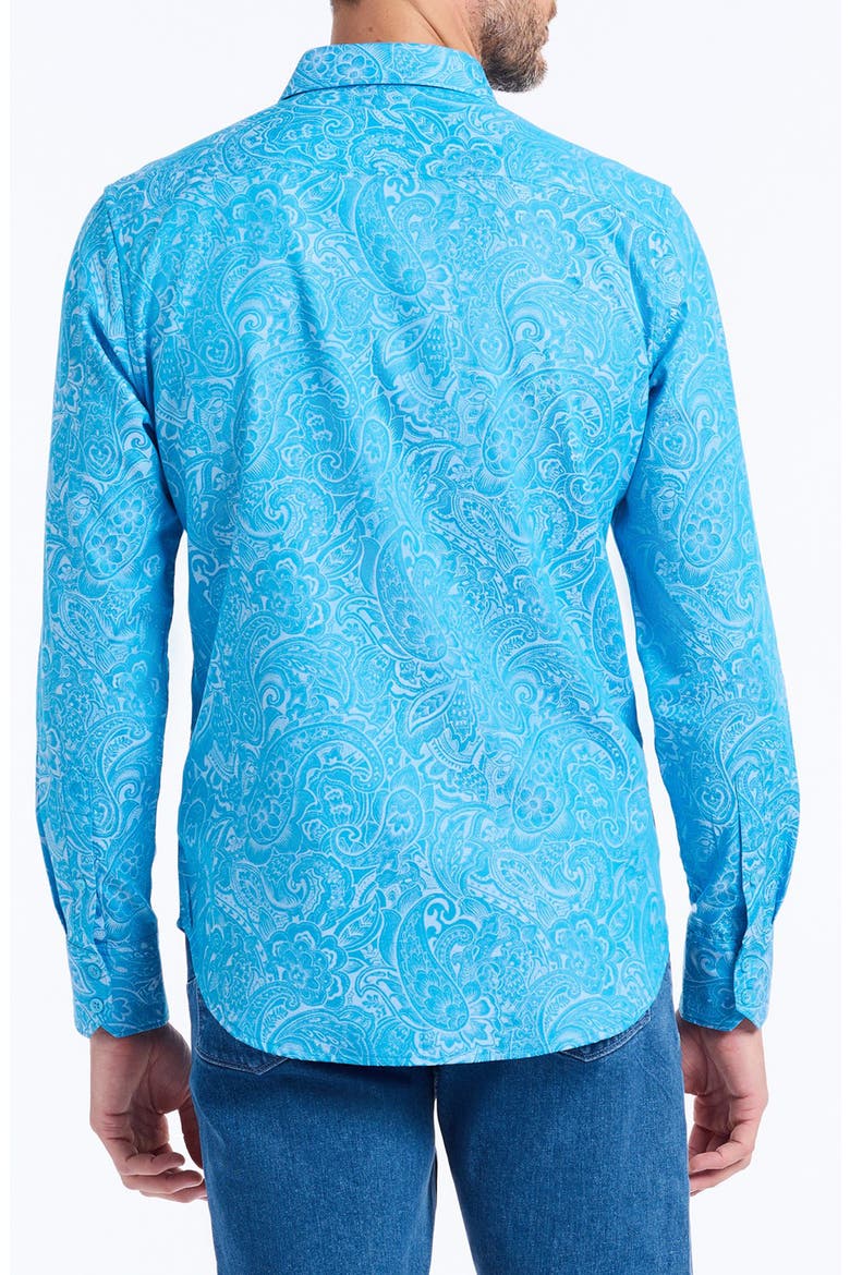Hudson Floral Print Button-Up Shirt, Alternate, color, BLUE