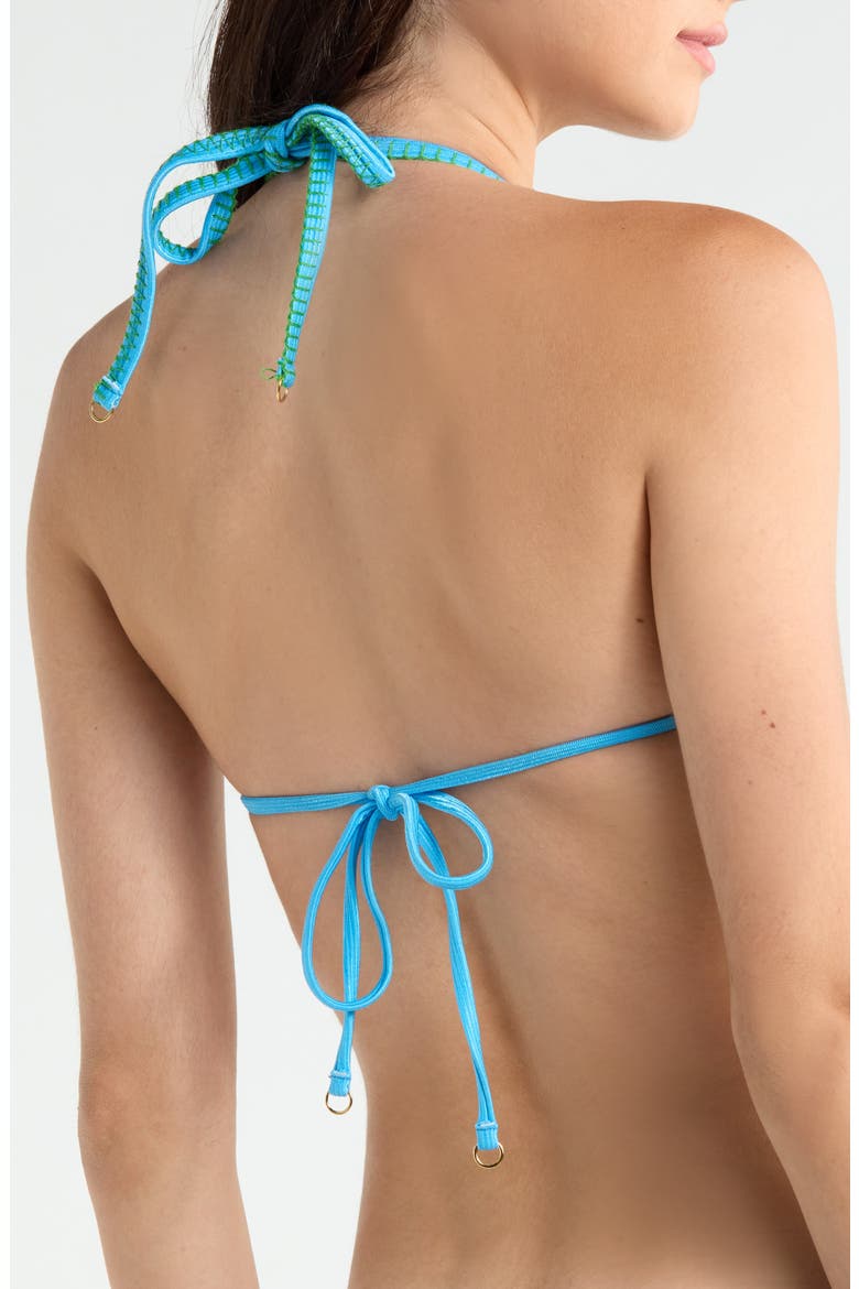 Ocean Drift Balmy Smocked Reversible Bikini Top, Alternate, color, BLUE