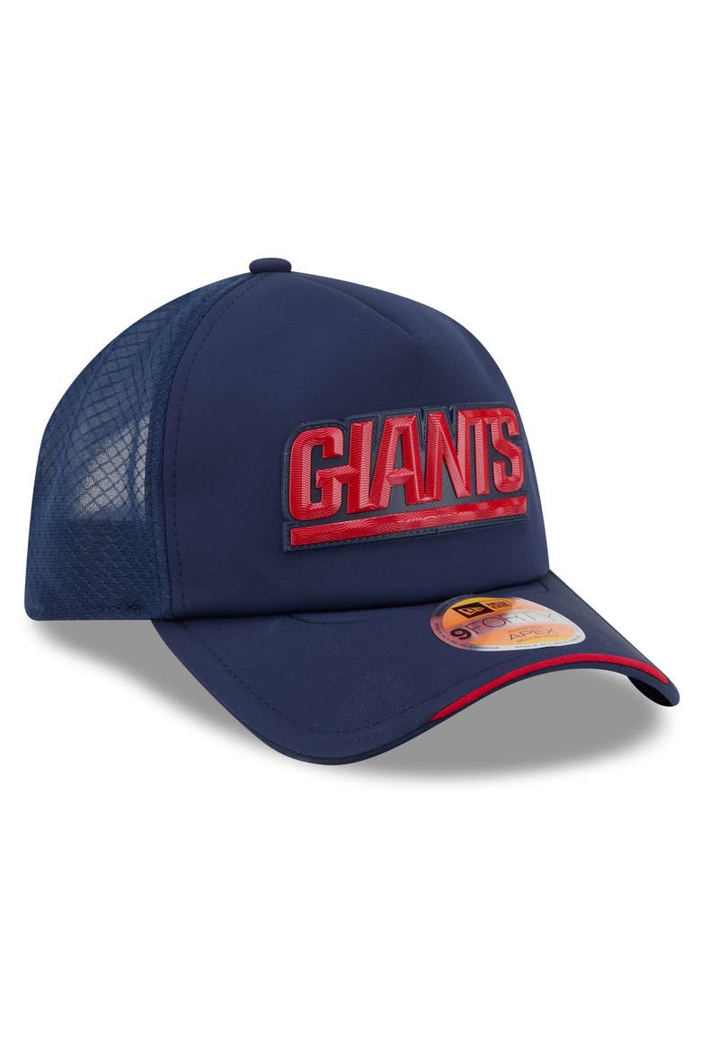 Men's New Era Navy New York Giants 2026 Sideline Throwback Apex 9FORTY Adjustable Trucker Hat, Alternate, color, Navy