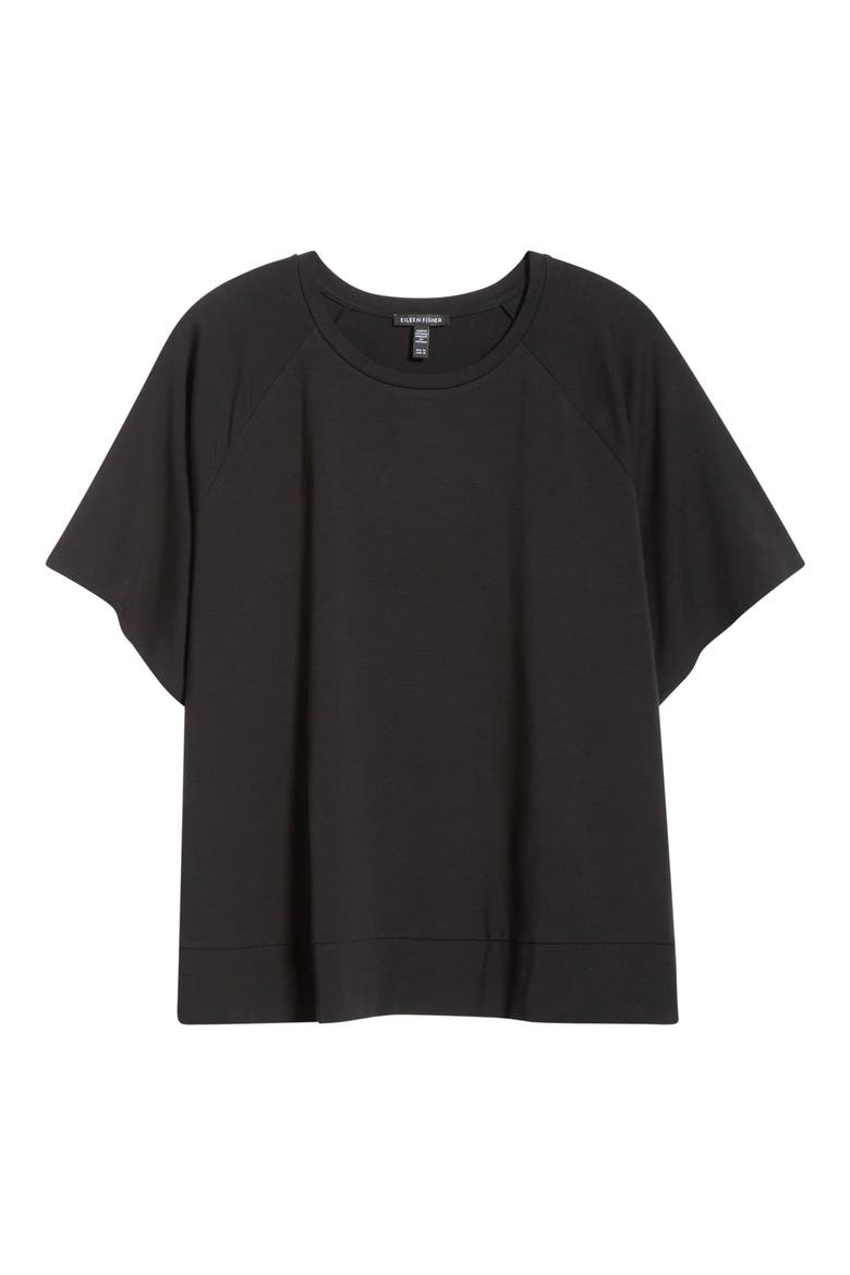 Short Raglan Sleeve Crewneck T-Shirt, Alternate, color, BLACK