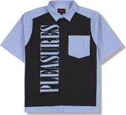 PLEASURES Onyx Stripe Graphic Button-Up Shirt