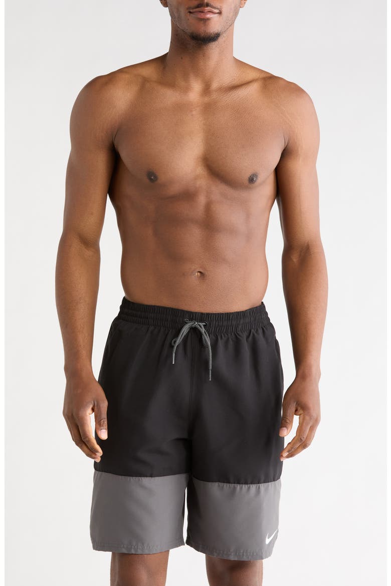 Volley 9-Inch Cargo Swim Trunks, Main, color, BLACK
