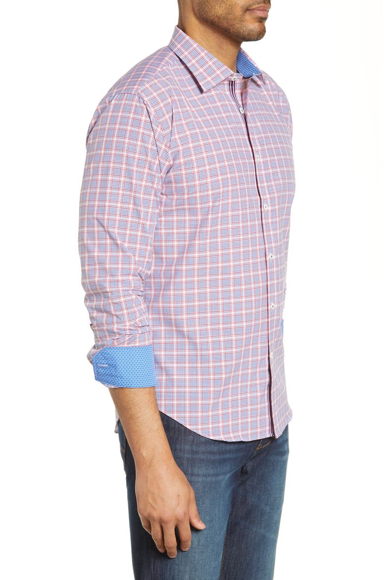 Shaped Fit Shirt, Alternate, color, RUBY