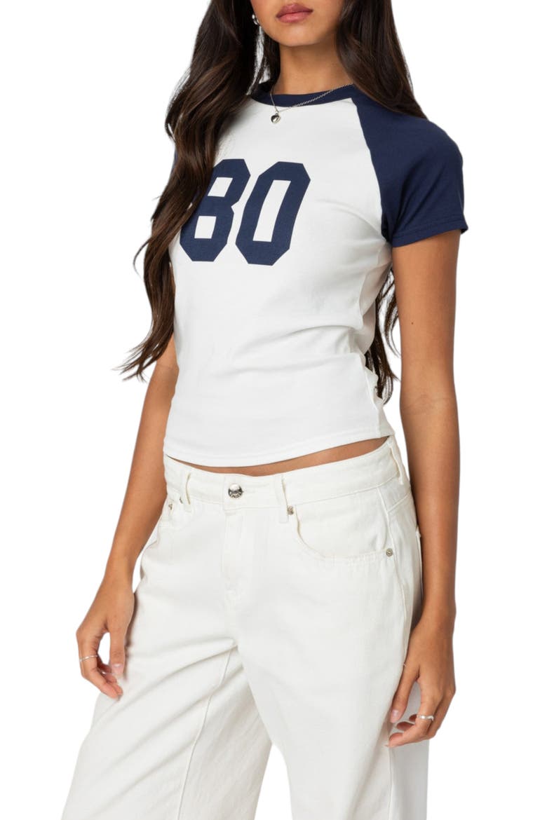 '80s Colorblock Cotton Graphic T-Shirt, Alternate, color, WHITE