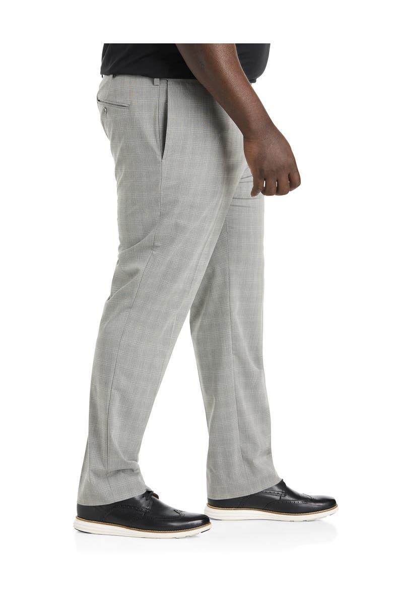 Oak Hill by DXL Waist-Relaxer Plaid Dress Pants, Alternate, color, Grey