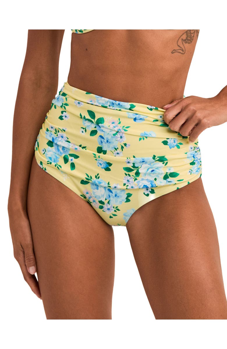 Adore Me Morgana Swimwear High Waisted Bottom, Main, color, Floral Yellow