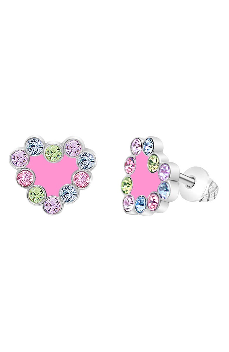 Chanteur Kids' Crystal Heart Stud Earrings, Main, color,