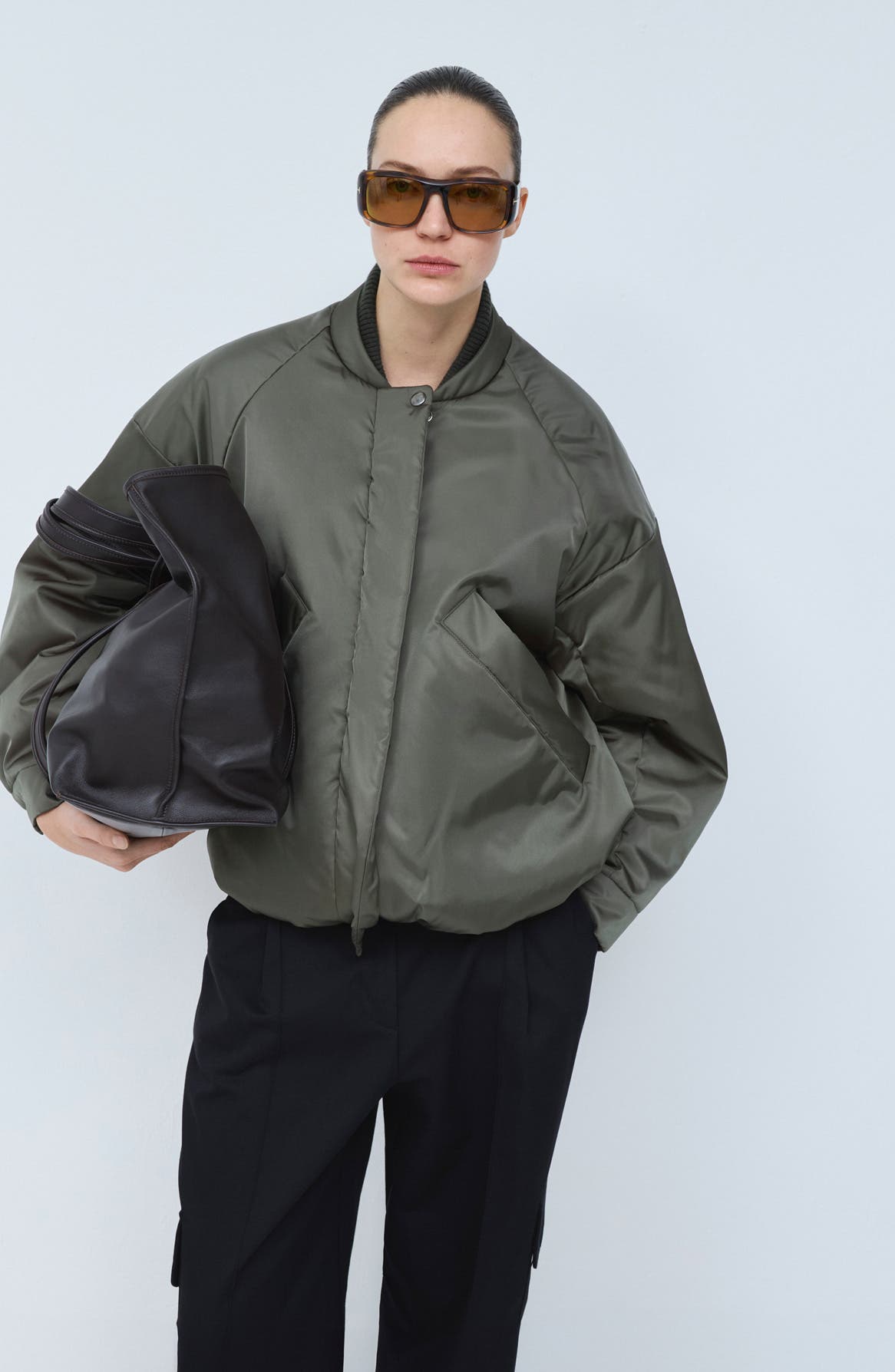 KASSL Leather Tote, Alternate, color, Dark Brown