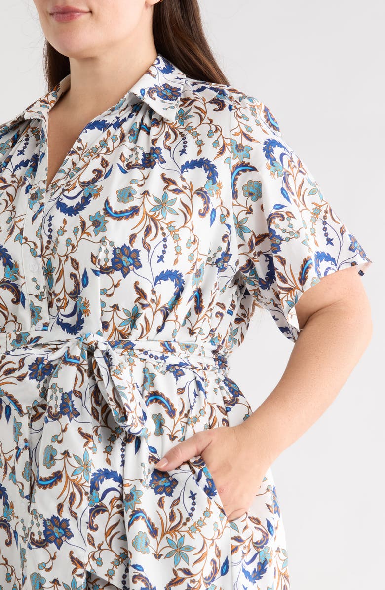 SUGARLIPS Ralston Floral Cotton Maxi Shirtdress, Alternate, color, Off-White-Multi