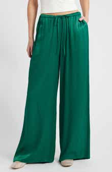 Nation LTD Kali Plissé Wide Leg Drawstring Pants