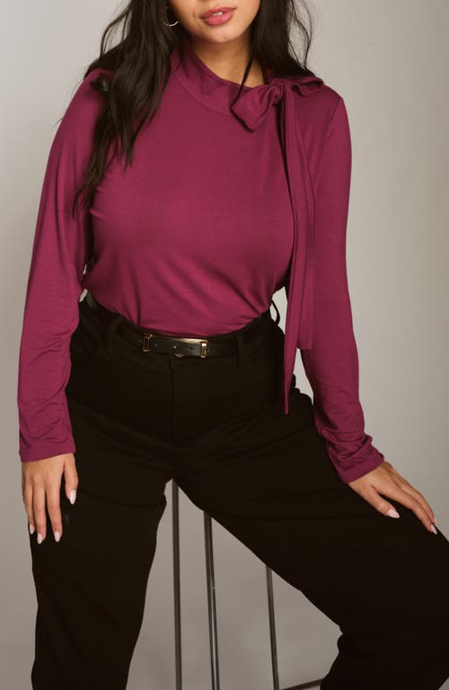 Universal Standard Clara Bow Liquid Jersey Top In Plum Caspia