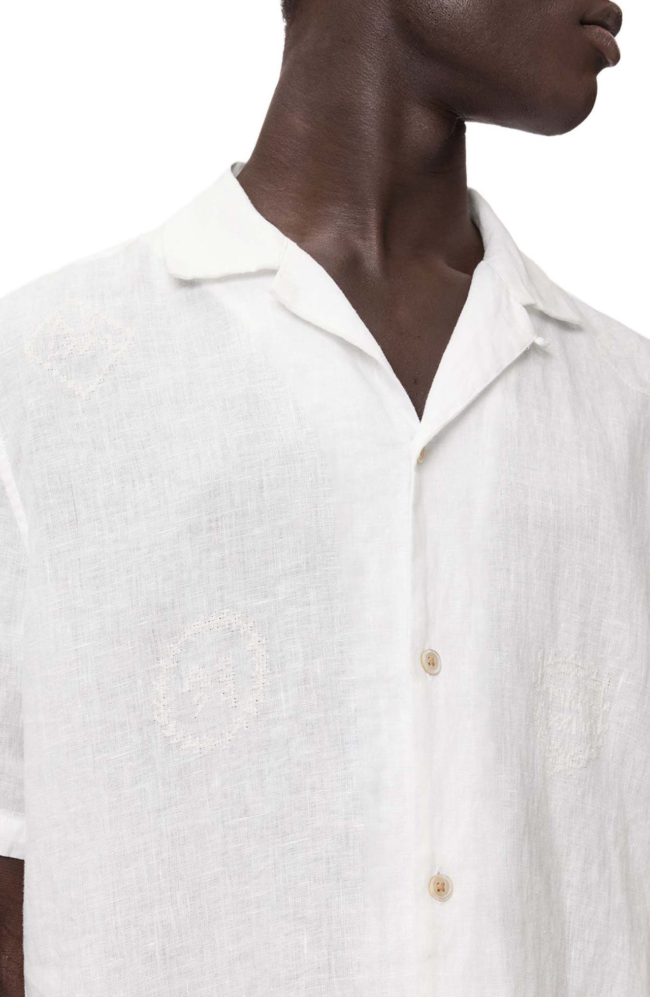 Sepal Embroidered Linen Camp Shirt - image 2