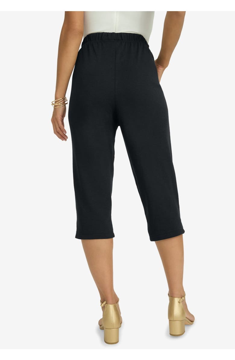 Jessica London Soft Ease Capri, Alternate, color, Black
