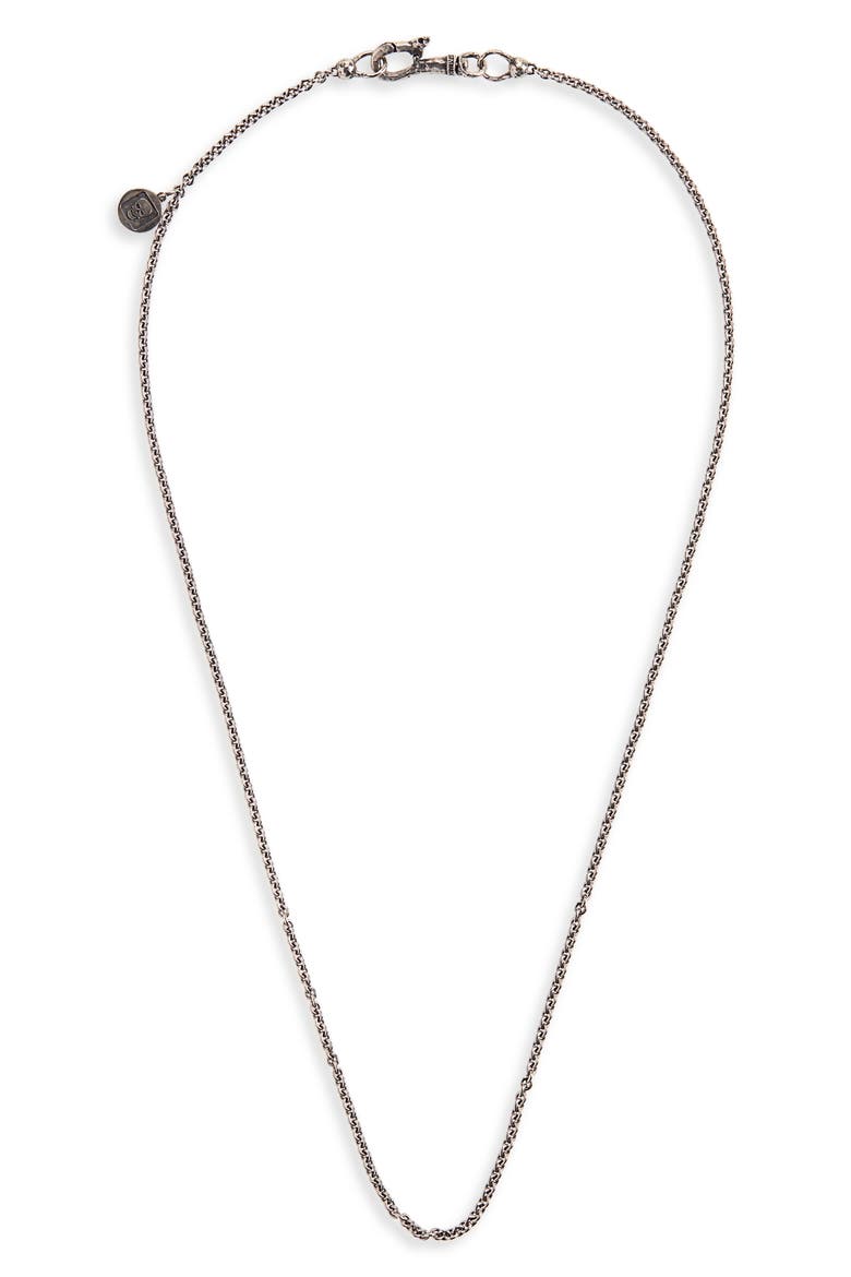 Skull Chain Necklace, Main, color, METALLIC SILVER