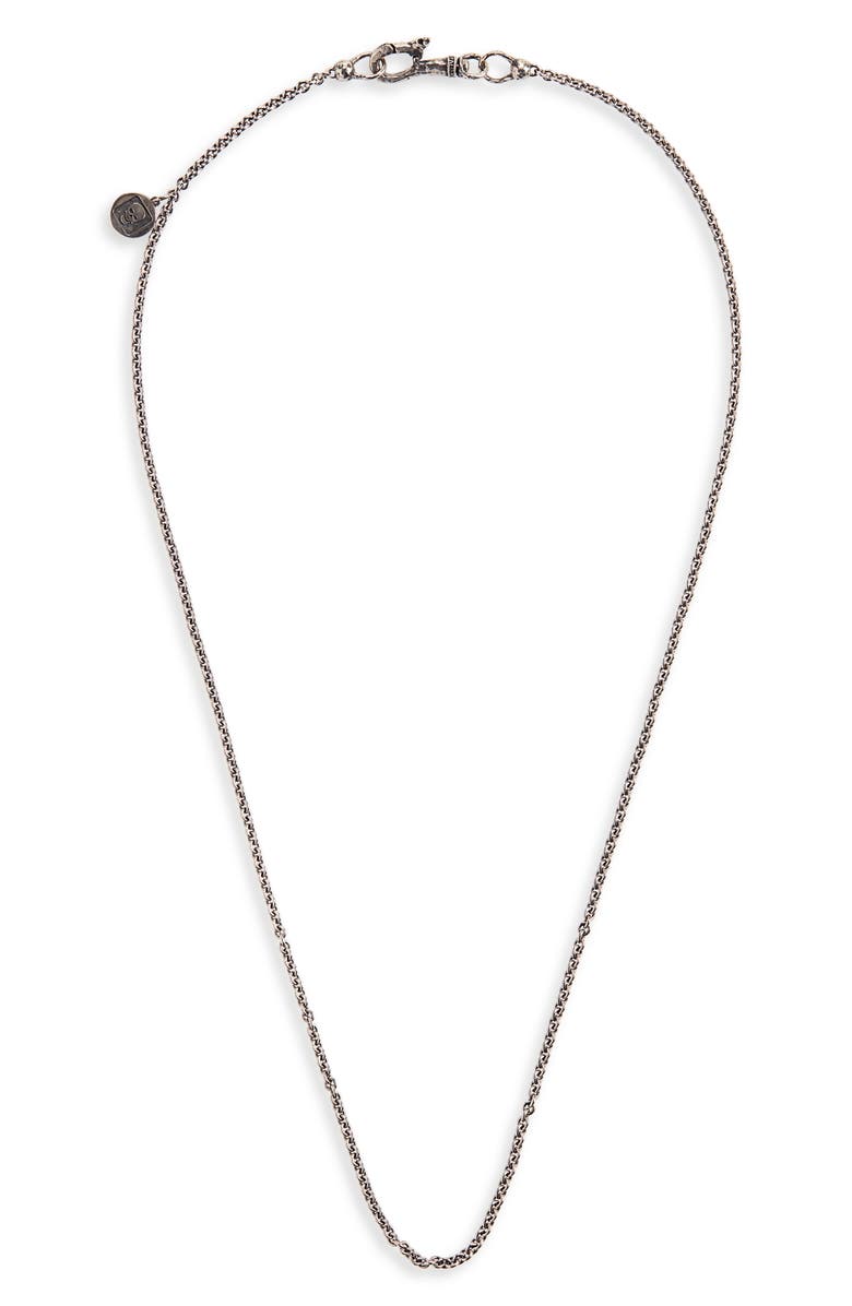 John Varvatos Skull Chain Necklace, Main, color, Metallic Silver