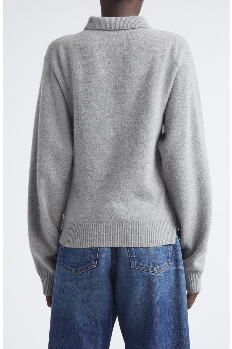 Ash Johnny Collar Wool & Cashmere Sweater, Alternate, color, GREY