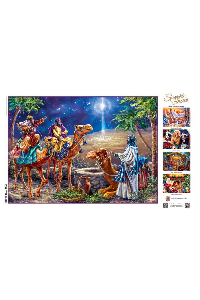 Three Magi 500 Piece Glitter Puzzle, Alternate, color, Multicolor
