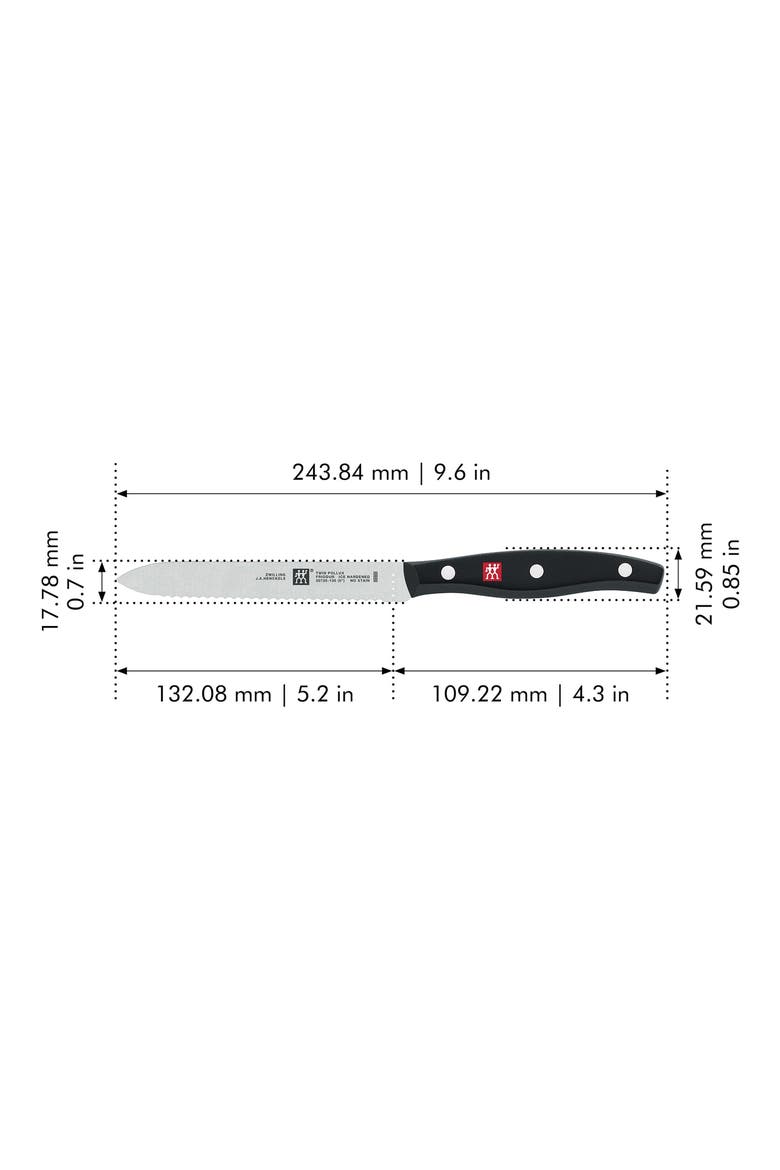 TWIN Signature 5-Inch Serrated Edge Knife, Alternate, color, SILVER