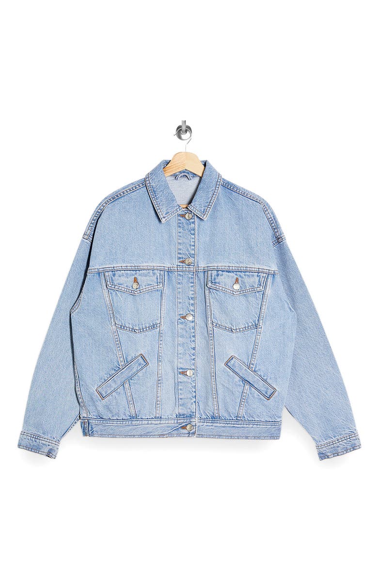 Topshop Oversize Denim Jacket, Alternate, color, 