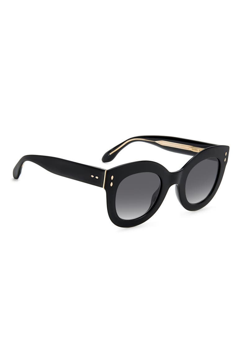 49mm Gradient Round Sunglasses, Alternate, color, BLACK