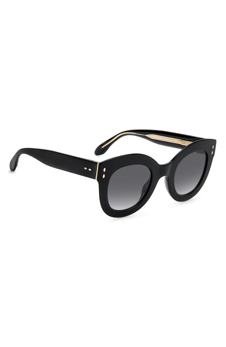 Isabel Marant 49mm Gradient Round Sunglasses, Alternate, color, Black
