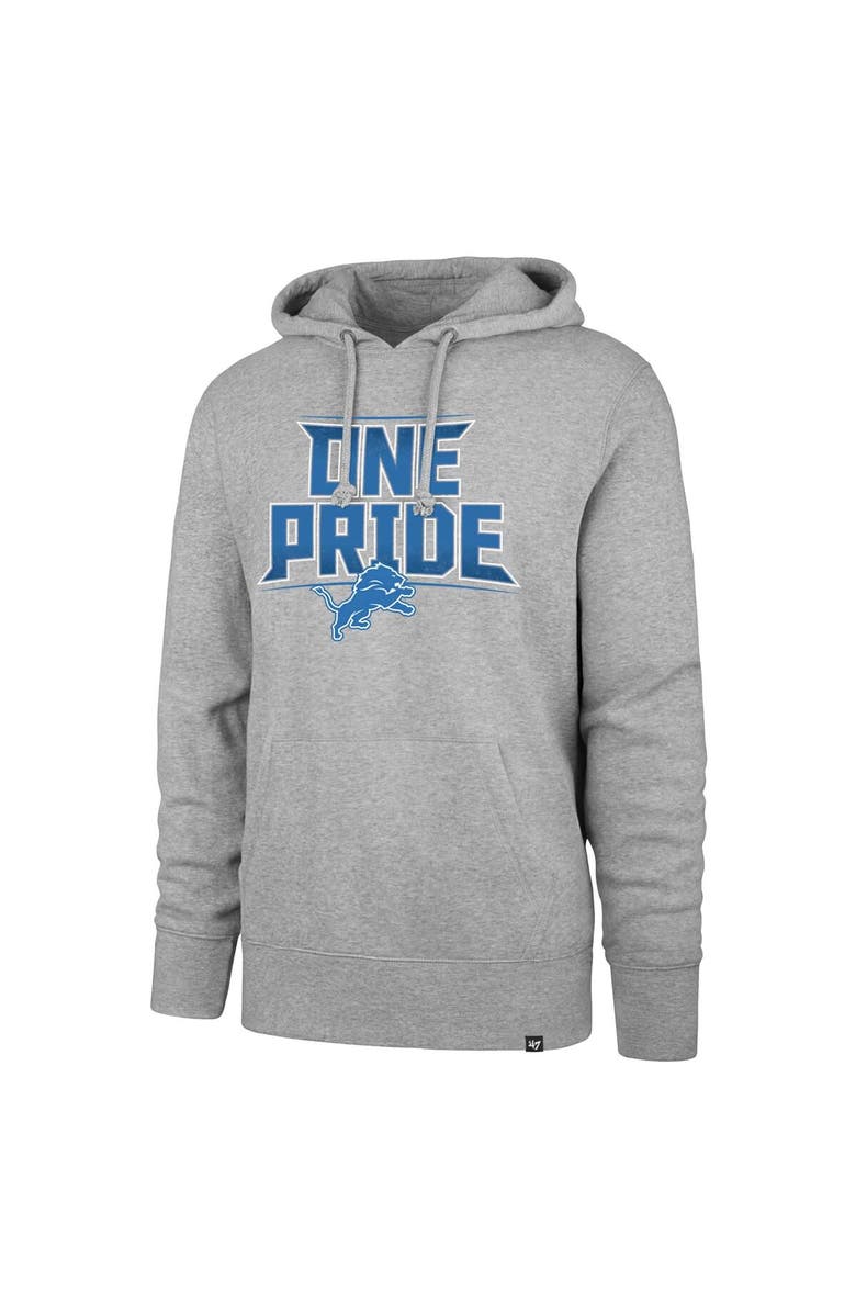 '47 Men's '47 Gray Detroit Lions Regional Headline Pullover Hoodie, Alternate, color, Gray