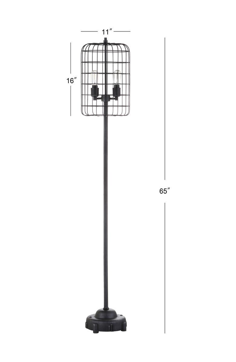 JONATHAN Y Odette 65" Industrial Metal Floor Lamp, Black/Silver, Alternate, color, Black/Silver