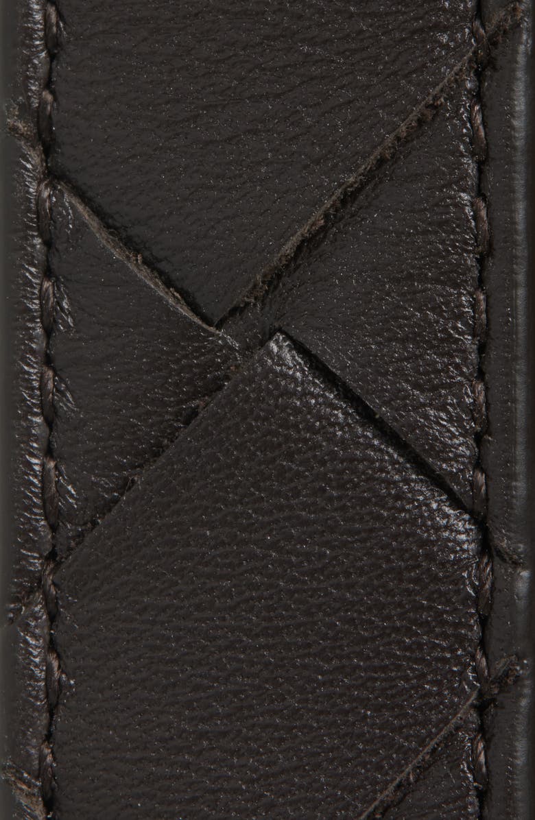 Bottega Veneta Andiamo Intrecciato Leather Belt, Alternate, color, Fondant-M Brass