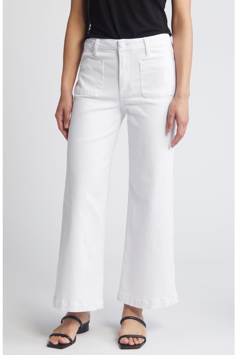 Meg Patch Pocket Wide Leg Jeans, Main, color, OPTIC WHITE