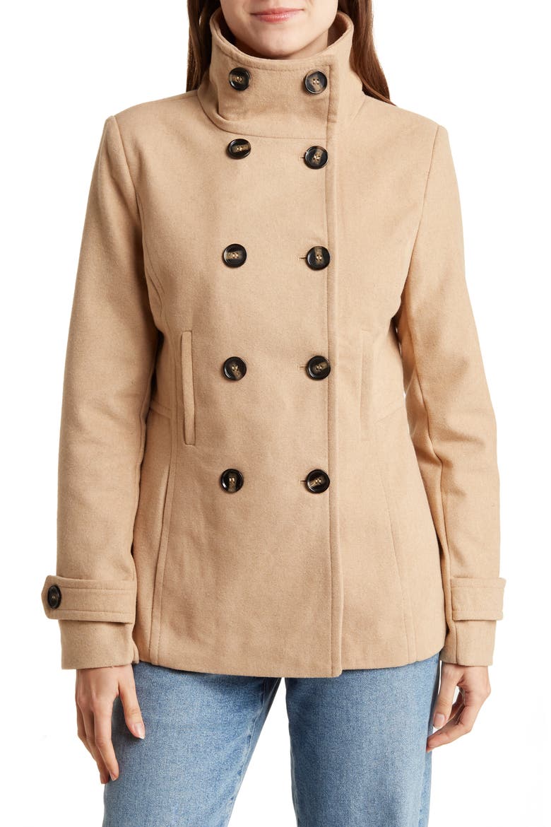 Double Breasted Peacoat, Alternate, color, CAMEL