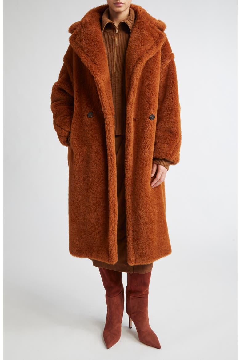 Tedgirl Oversize Double Breasted Alpaca Blend Coat, Main, color, BROWN BRONZE