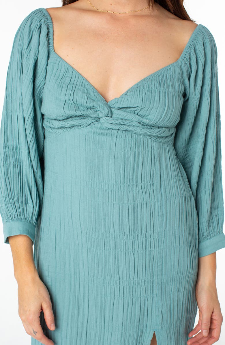 Roxy Moonlight Shores Long Sleeve Babydoll Dress, Alternate, color, Mineral Blue