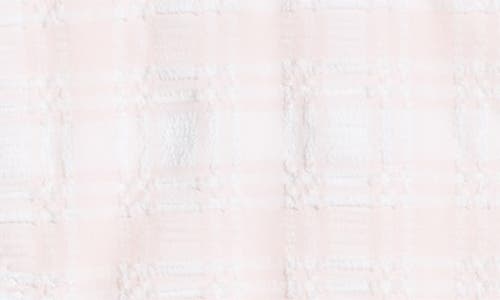 Pacsun Fiona Plaid High Leg Scoop Bikini Bottoms In Light Pink White Plaid
