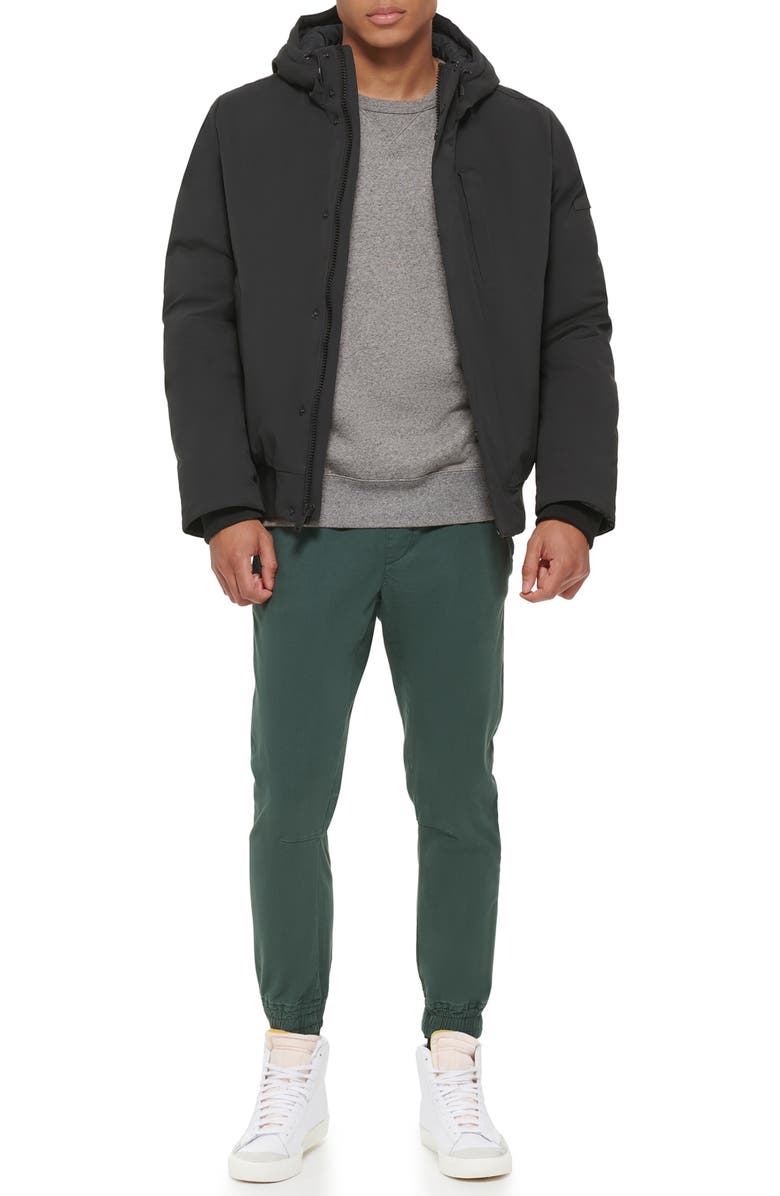 DKNY Stretch Arctic Hooded Jacket, Alternate, color, Black