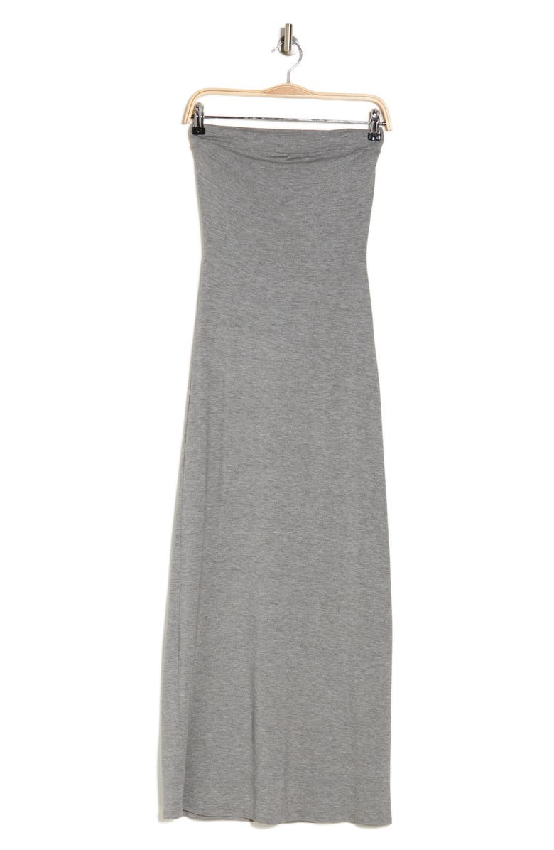 GO COUTURE Strapless Maxi Dress, Alternate, color, Charcoal