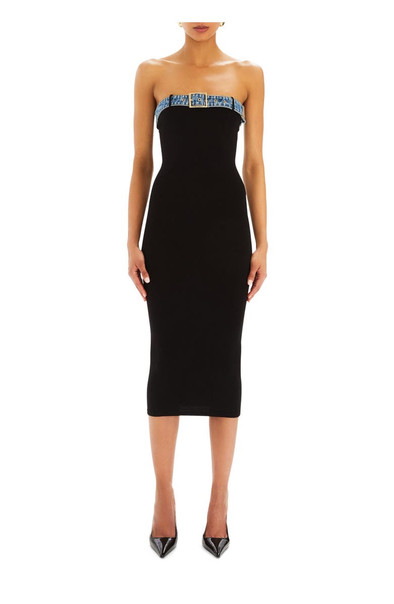 SER.O.YA Blanche Knit Denim Dress, Main, color, 