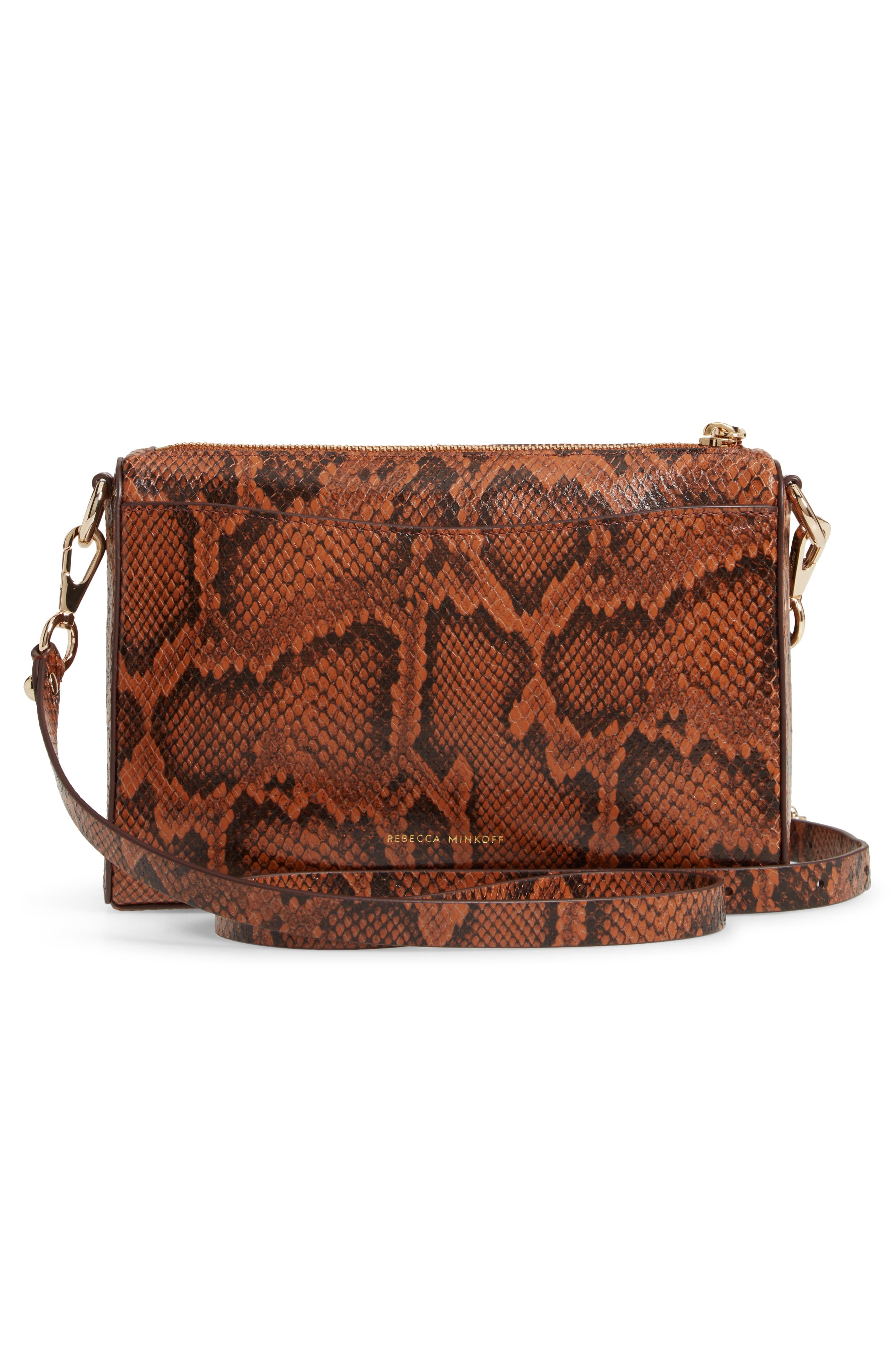 Rebecca Minkoff Jean Mac Snake Embossed Leather Convertible Crossbody Bag, Alternate, color, 