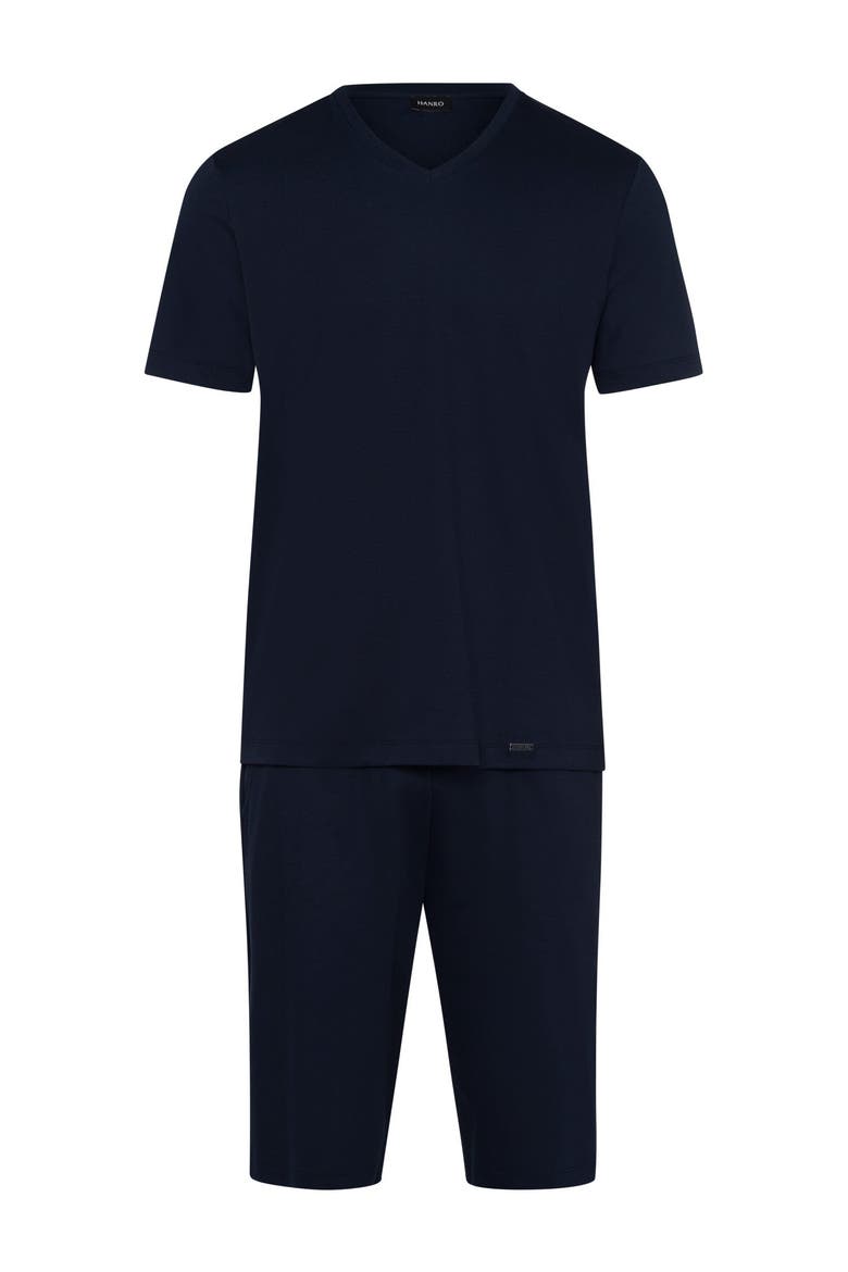 Night Selection Cotton Pajama Set, Main, color, Deep Navy
