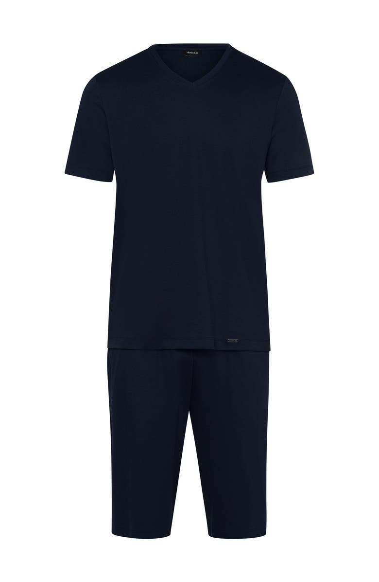 Hanro Night Selection Cotton Pajama Set, Main, color, Deep Navy
