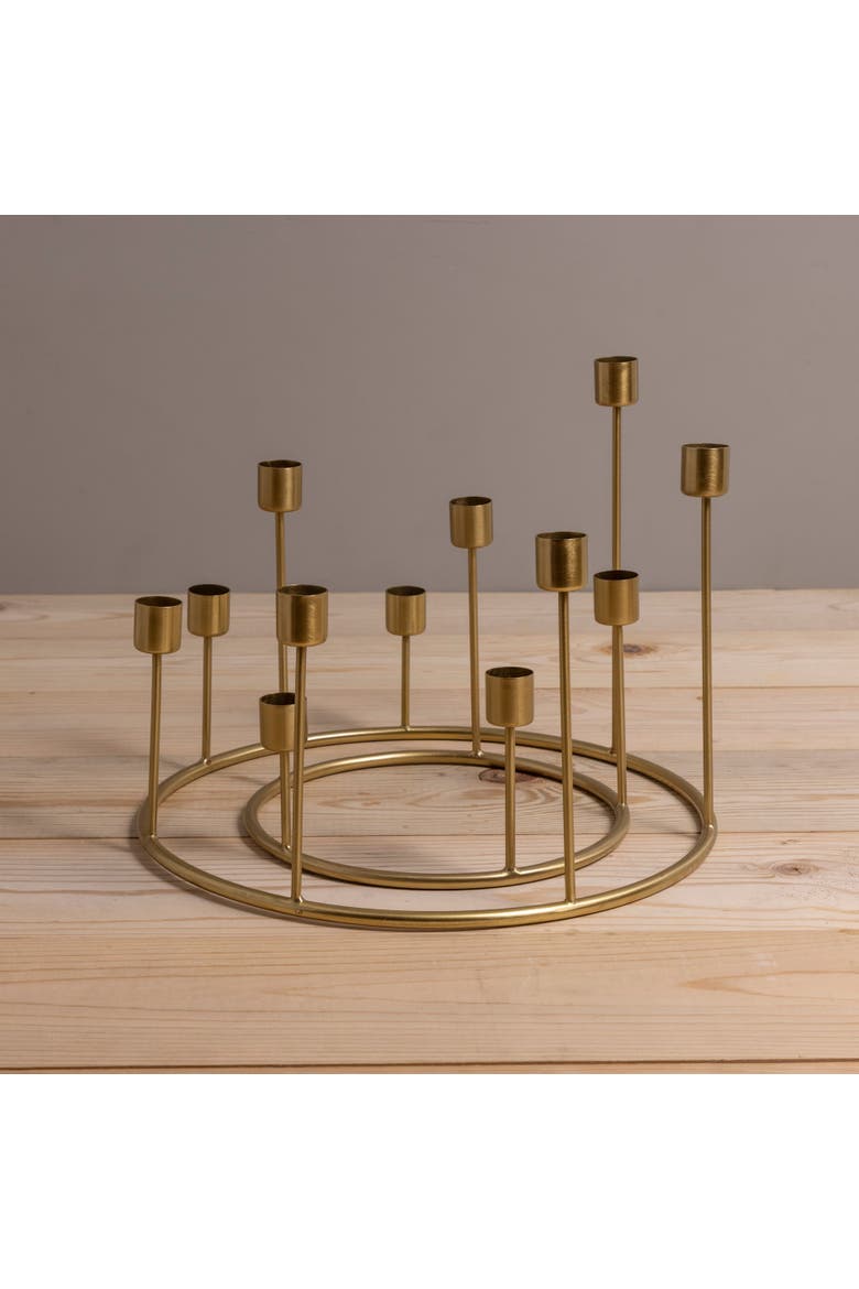 Kent Candlestick Wreath, Alternate, color, Gold - Large
