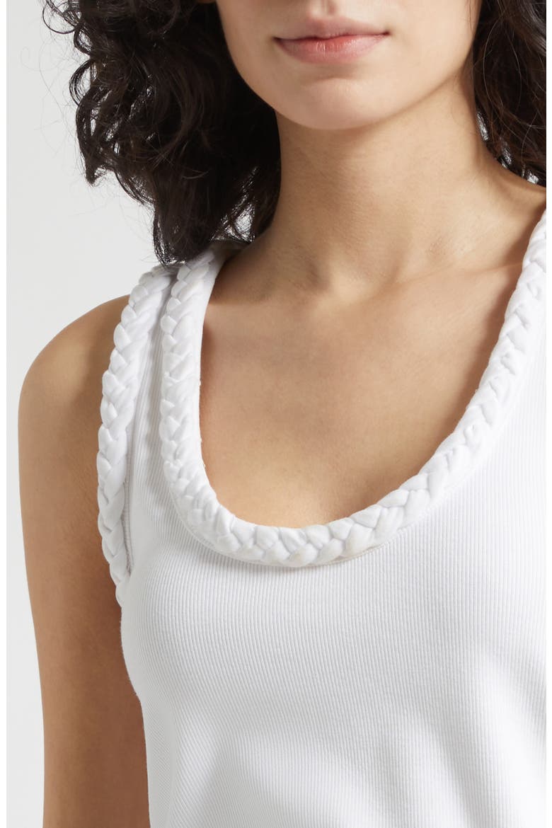 Braid Accent Tank, Alternate, color, WHITE/ WHITE