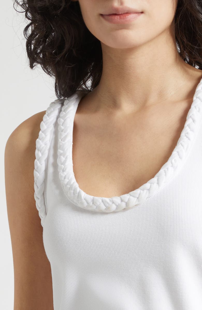 Cinq à Sept Braid Accent Tank, Alternate, color, White/ White