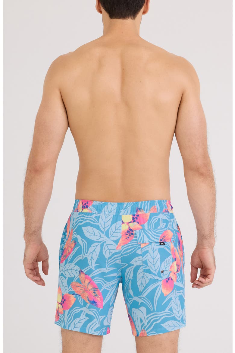 Oh Buoy 2N1 7-Inch Volley Swim Trunks, Alternate, color, NOCTURNAL ORCH-AZURE