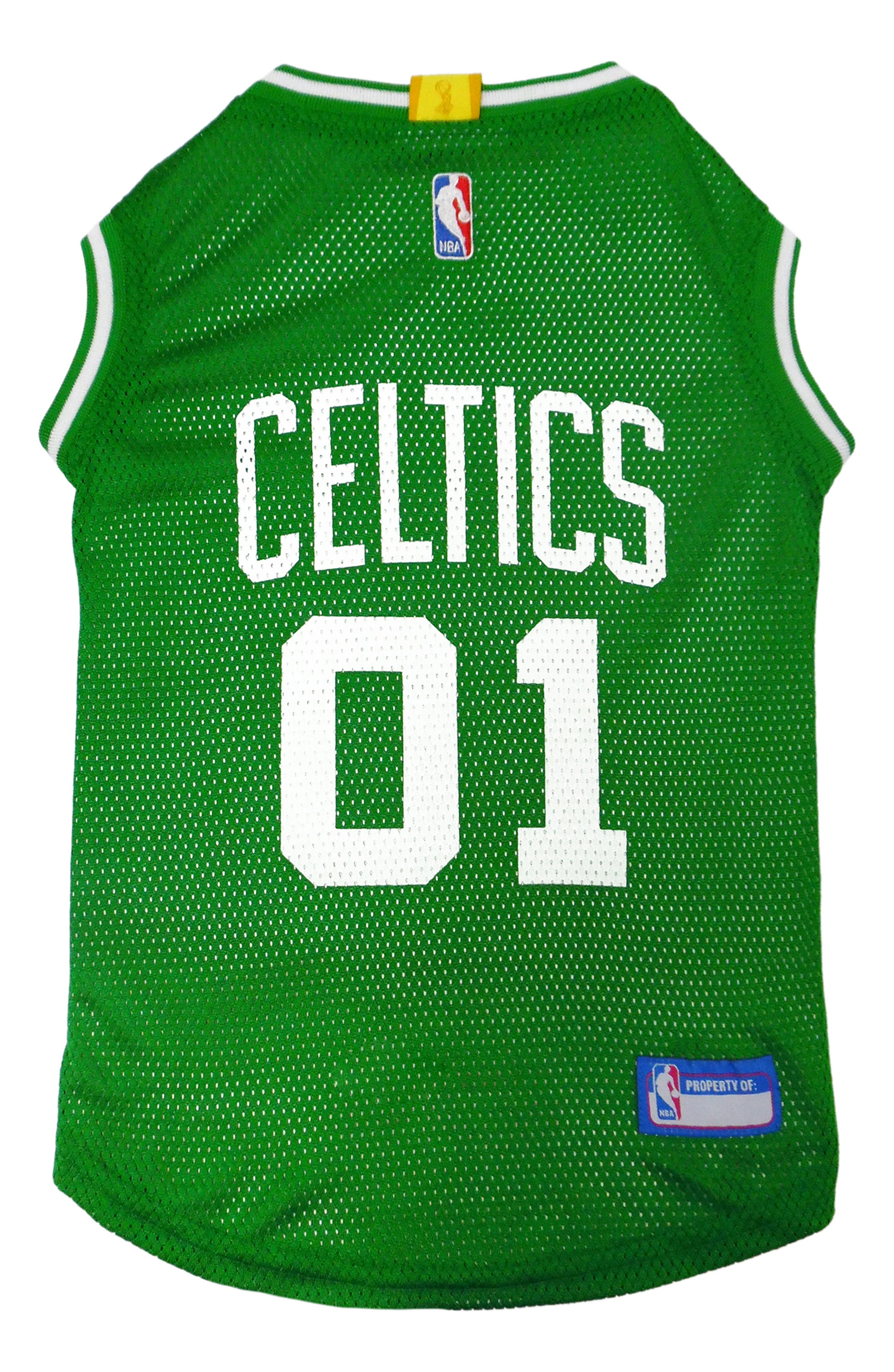 PETS FIRST Boston Celtics Basketball Mesh Dog Jersey