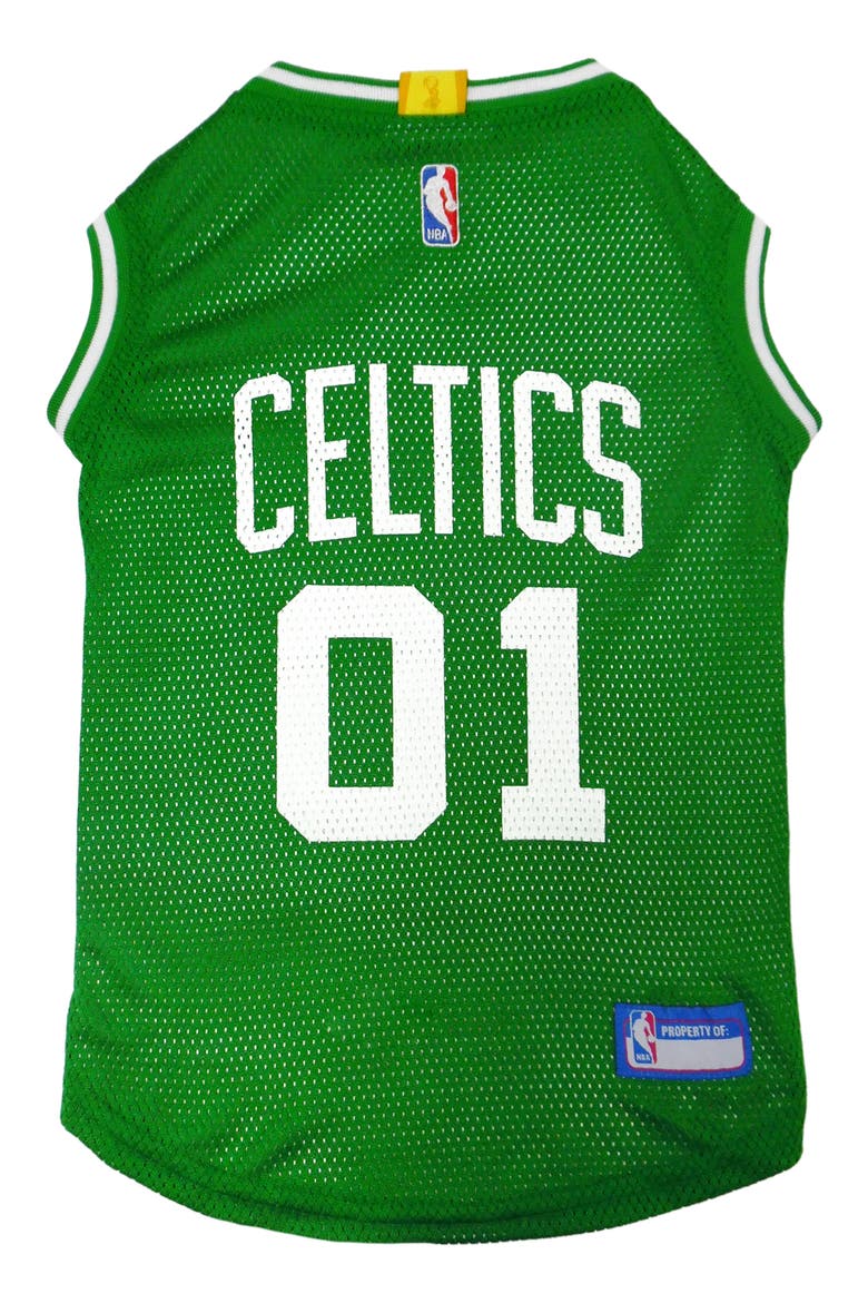 Boston Celtics Basketball Mesh Dog Jersey, Main, color, GREEN