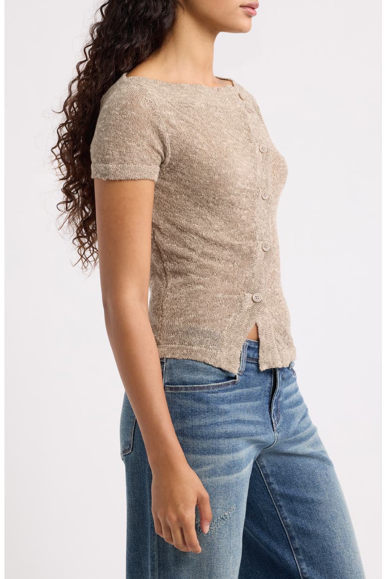 Rue Asymmetrical Button Top, Alternate, color, BEIGE