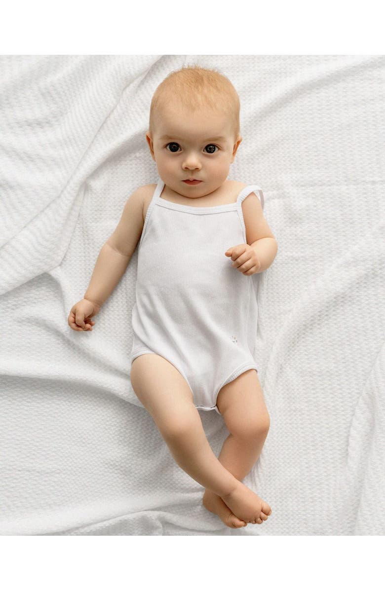 MiniMoi 3 Pair Cotton Ribbed and Dot Pattern Bodysuits, Alternate, color, White Pink