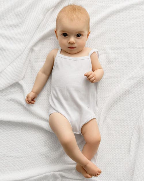 Minimoi 3 Pair Cotton Ribbed And Dot Pattern Bodysuits In White