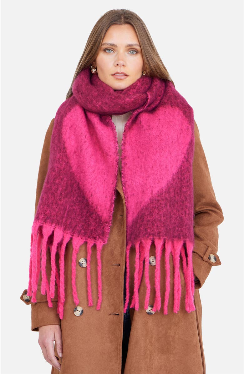 Yumi Heart Super Fluffy Scarf, Alternate, color, Multi